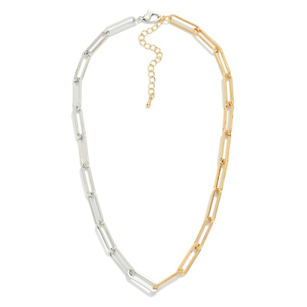 Paperclip Chain Link Necklace 

- Approximately 16" L
- Extender 3" L