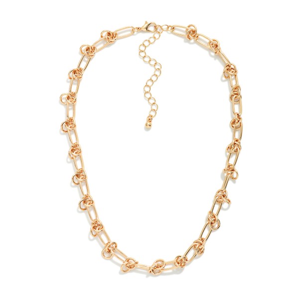 Oval Link Chain Link Necklace Featuring Layered Link Details 

- Approximately 14" L
- Extender 2" L