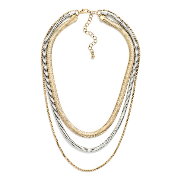 Layered Multi Link Chain Link Necklace 

- Approximately 12"-16" L
- Extender 2" L