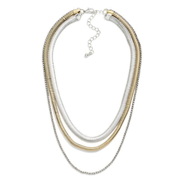 Layered Multi Link Chain Link Necklace 

- Approximately 12"-16" L
- Extender 2" L