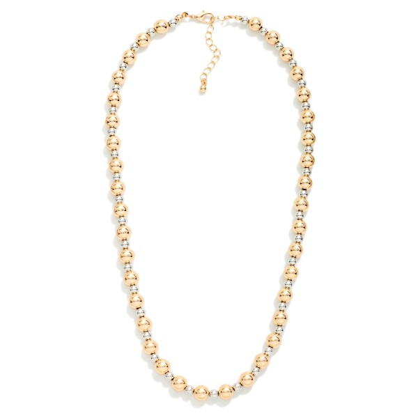 Two Tone Metal Ball Bead Beaded Necklace 

- Approximately 16" L 
- Extender 3" L 