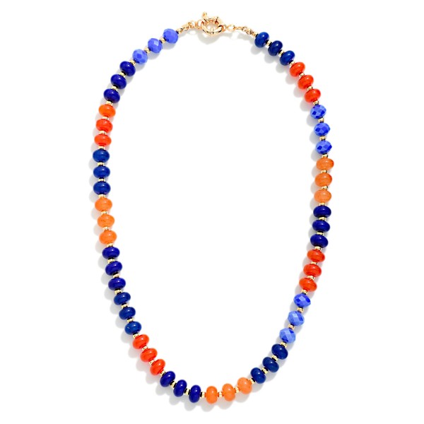 Stone & faceted Bead Game Day Beaded Necklace 

- Approximately 16" L
- Extender 3" L