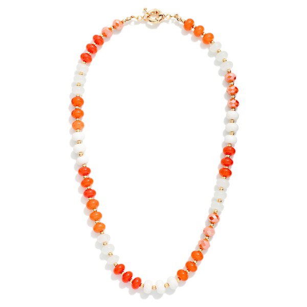 Stone & faceted Bead Game Day Beaded Necklace 

- Approximately 16" L
- Extender 3" L