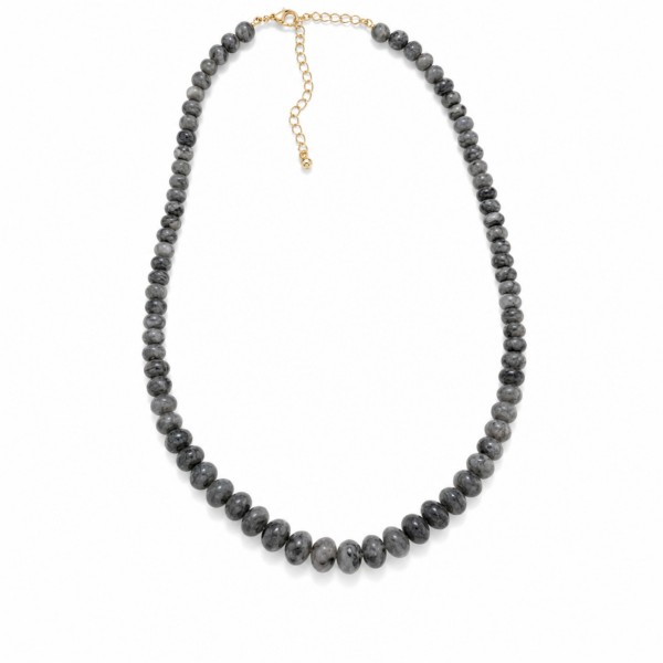 Graduated Stone Bead Beaded Necklace 

- Approximately 18" L
- Extender 3" L