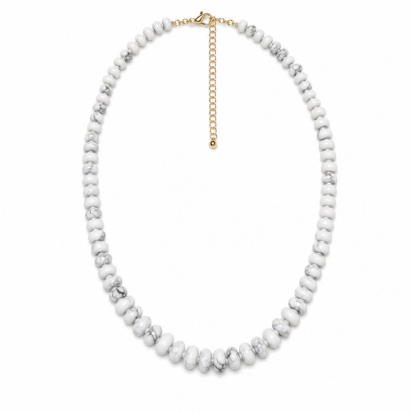Graduated Stone Bead Beaded Necklace 

- Approximately 18" L
- Extender 3" L