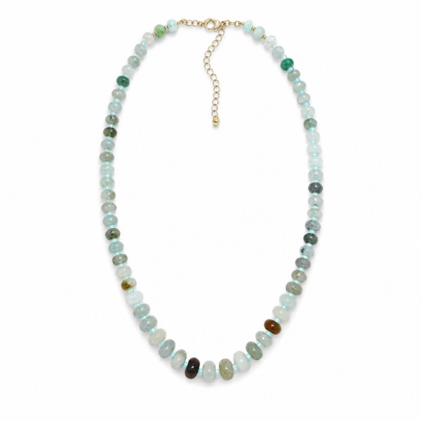 Graduated Stone Bead Beaded Necklace 

- Approximately 18" L
- Extender 3" L