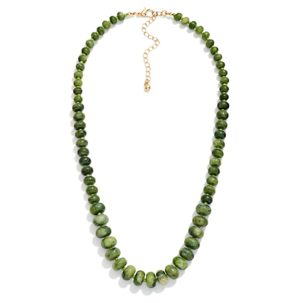 Graduated Stone Bead Beaded Necklace 

- Approximately 18" L
- Extender 3" L