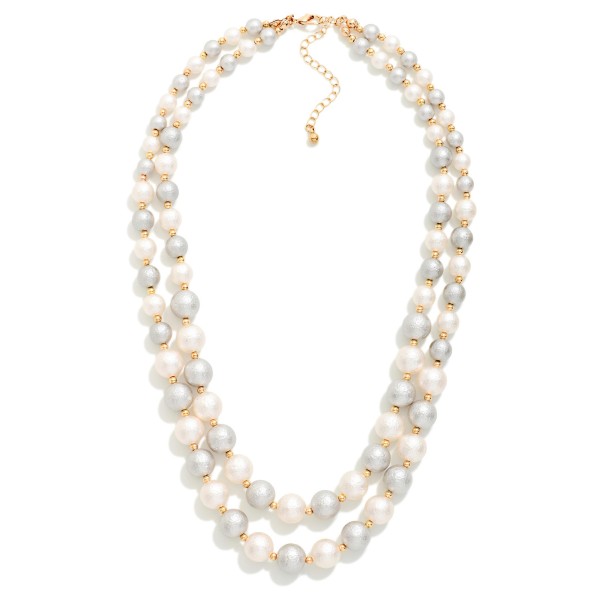 Layered Textured Bead Beaded Necklace 

- Approximately 18" L
- Extender 3" L