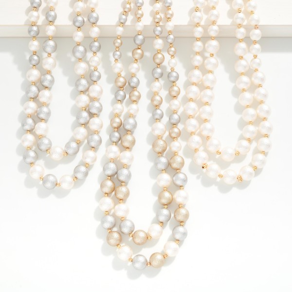 Layered Textured Bead Beaded Necklace 

- Approximately 18" L
- Extender 3" L