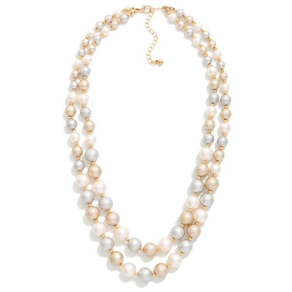 Layered Textured Bead Beaded Necklace 

- Approximately 18" L
- Extender 3" L