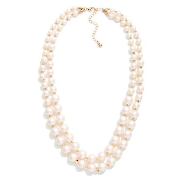 Layered Textured Bead Beaded Necklace 

- Approximately 18" L
- Extender 3" L