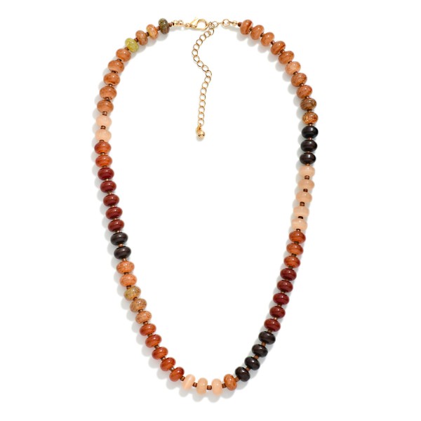 Marbled Acetate Stone Beaded Necklace 

- Approximately 16" L
- Extedner 3" L