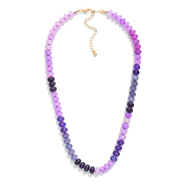 Marbled Acetate Stone Beaded Necklace 

- Approximately 16" L
- Extedner 3" L