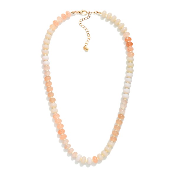 Marbled Acetate Stone Beaded Necklace 

- Approximately 16" L
- Extedner 3" L