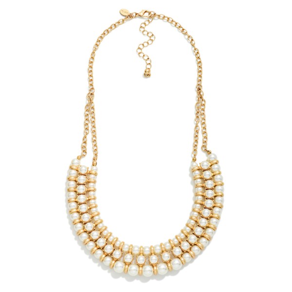 Triple Strand Pearl Necklace 

- Approximately 18" L
- Extender 3" L