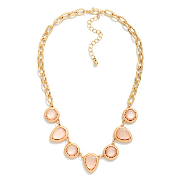 Linked Acrylic Teardrop & Circle Necklace 

- Approximately 16" L
- Extender 2" L