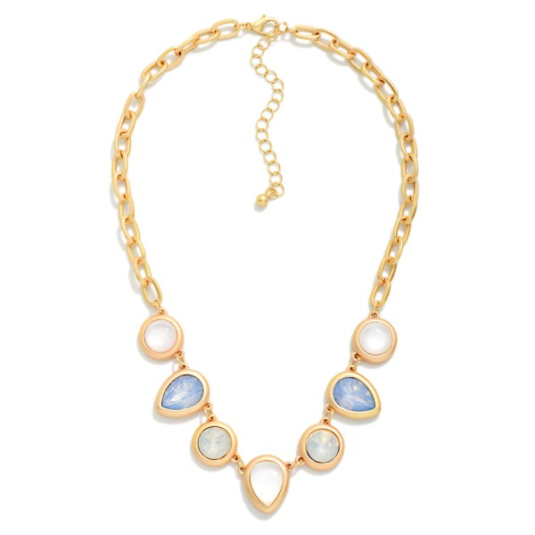 Linked Acrylic Teardrop & Circle Necklace 

- Approximately 16" L
- Extender 2" L