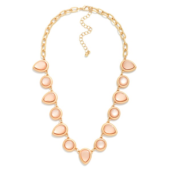 Linked Acrylic Teardrop & Circle Necklace 

- Approximately 16" L
- Extender 2" L