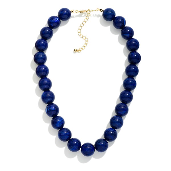 Marbled Acetate Bead Beaded Necklace 

- Approximately 14" L