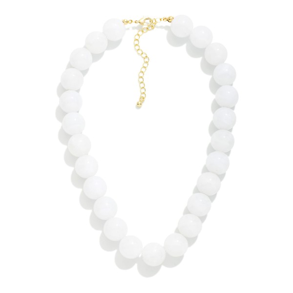 Marbled Acetate Bead Beaded Necklace 

- Approximately 14" L