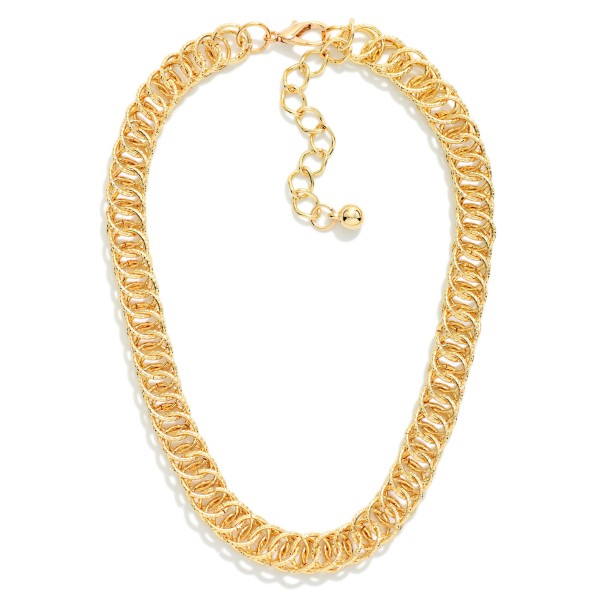Intertwined Link Chain Link Necklace 

- Approximately 14" L
- Extender 3" L
