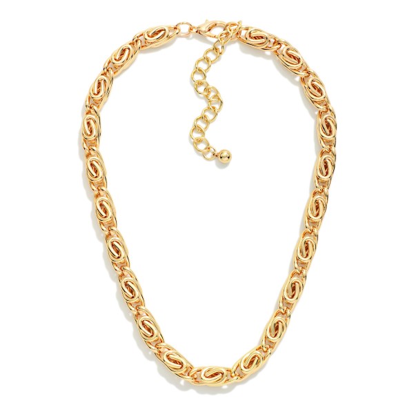 Knotted Chain Link Necklace 

- Approximately 14" L
- Extender 3" L