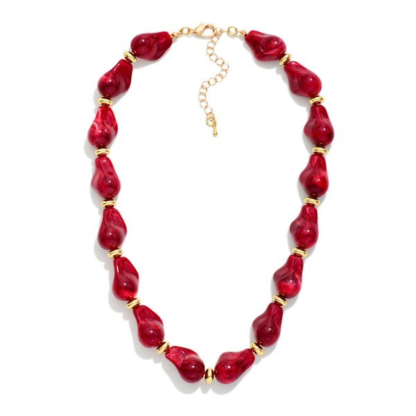 Marbled Acetate Baroque Bead Beaded Necklace 

- Approximately 16" L
- Extender 3" L