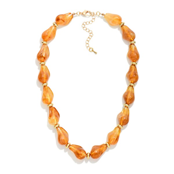 Marbled Acetate Baroque Bead Beaded Necklace 

- Approximately 16" L
- Extender 3" L