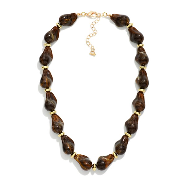 Marbled Acetate Baroque Bead Beaded Necklace 

- Approximately 16" L
- Extender 3" L