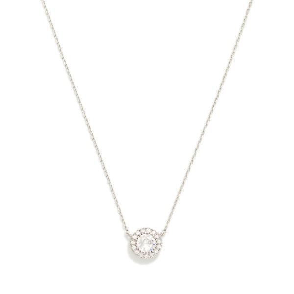 Dainty Chain Link Necklace Featuring Cubic Zirconia Circle Pendant

- Gold Dipped
- Approximately 15.5" L
- Extender 2" L