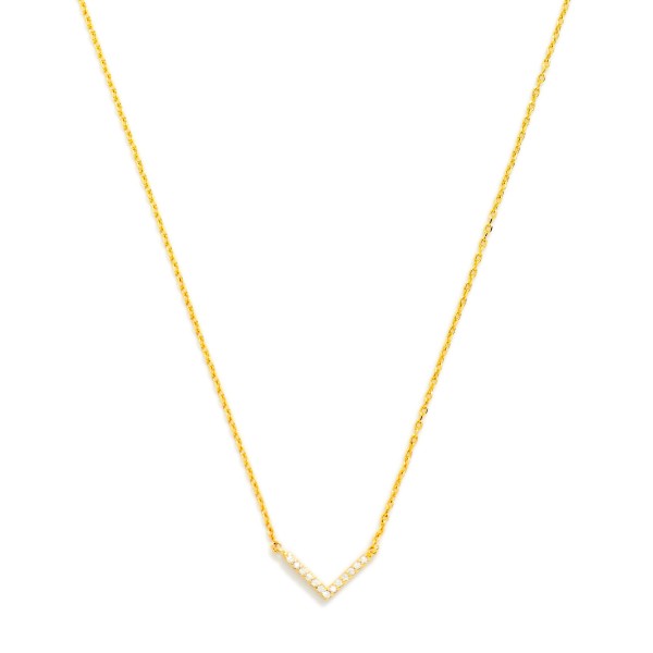 Dainty Chain Link Necklace Featuring Cubic Zirconia Arrow Pendant 

- Gold Dipped 
- Approximately 15.5" L
- Extender 2" L