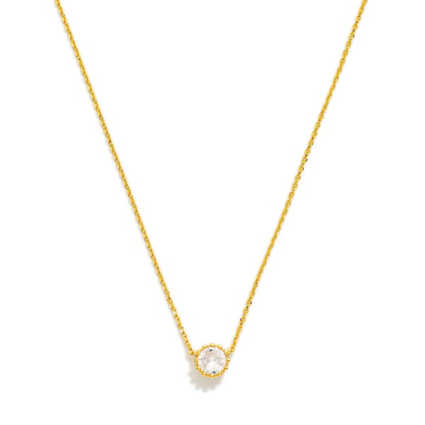Dainty Chain Link Necklace Featuring Cubic Zirconia Circle Pendant

- Gold Dipped
- Approximately 15.5" L
- Extender 2" L