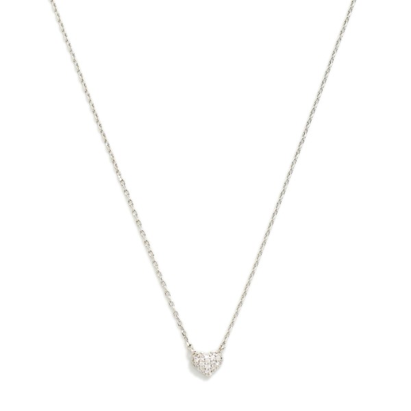 Dainty Chain Link Necklace Featuring Pave Cubic Zirconia Heart Pendant

- Gold Dipped
- Approximately 15.5" L
- Extender 2" L