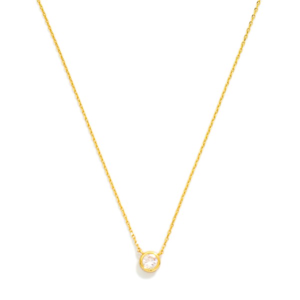 Dainty Chain Link Necklace Featuring Cubic Zirconia Circle With Metal Tone Border Pendant

- Gold Dipped
- Approximately 15.5" L
- Extender 2" L