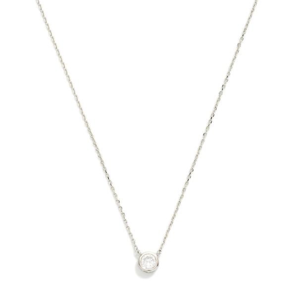Dainty Chain Link Necklace Featuring Cubic Zirconia Circle With Metal Tone Border Pendant

- Gold Dipped
- Approximately 15.5" L
- Extender 2" L
