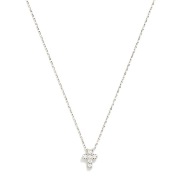 Dainty Chain Link Necklace Featuring Cubic Zirconia Cross Pendant

- Gold Dipped
- Approximately 15.5" L
- Extender 2" L