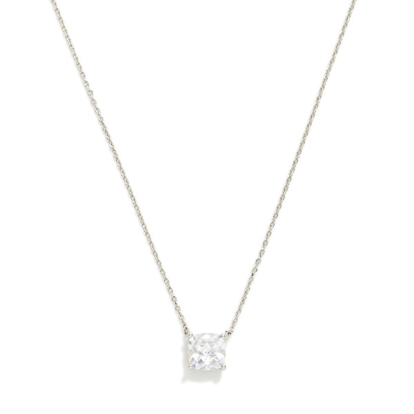 Dainty Chain Link Necklace Featuring Cubic Zirconia Pendant 

- Gold Dipped 
- Approximately 15.5" L
- Extender 2" L