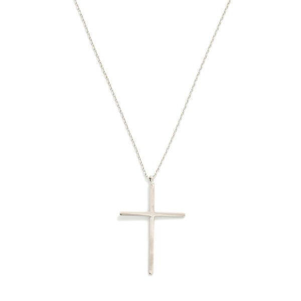 Dainty Chain Link Necklace Featuring Metal Tone Cross Pendant 

- Gold Dipped 
- Approximately 15.5" L
- Extender 2" L