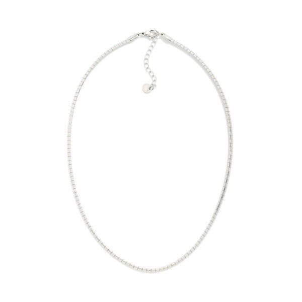 Metal Tone Square Link Chain Link Necklace 

- Stainless Steel 
- Water Resistant 
- Approximately 15.5" L
- Extender 2" L