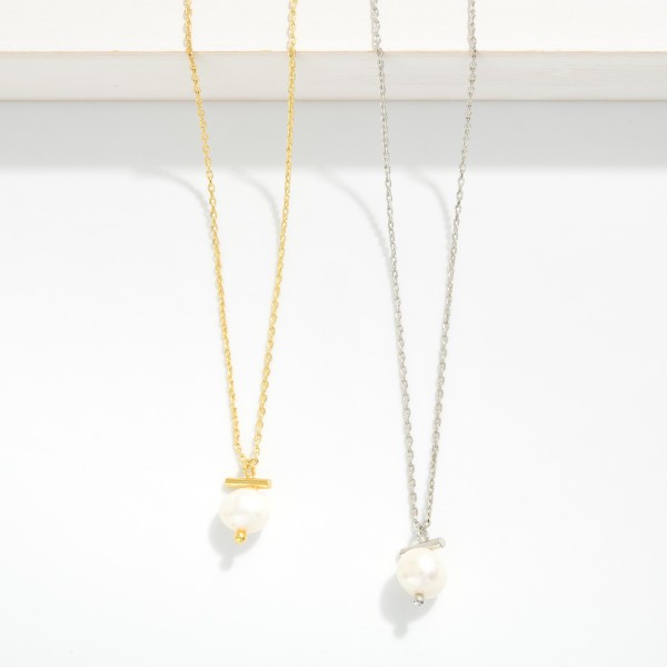 Single Pearl Drop Pendant Necklace with a lustrous faux pearl suspended from a delicate bail on a fine twisted rope chain. Minimal and refined, it adds instant polish to everyday outfits and layers easily with initial and charm necklaces. A timeless gift for brides, bridesmaids, graduates, and moms. Simple pearl pendants are perennial best sellers that suit every age group.