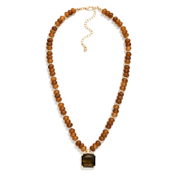 Beaded Crystal Pendant Necklace strung with faceted rondelle beads in a blended mix and finished with a square cut crystal drop at the center. The sparkly beads and jewel pendant add instant polish to tees, sweaters and dresses, with an extender for easy sizing. A pretty pick for holiday parties, birthdays and everyday shine. Merchandise several colorways together for a bold, giftable display.