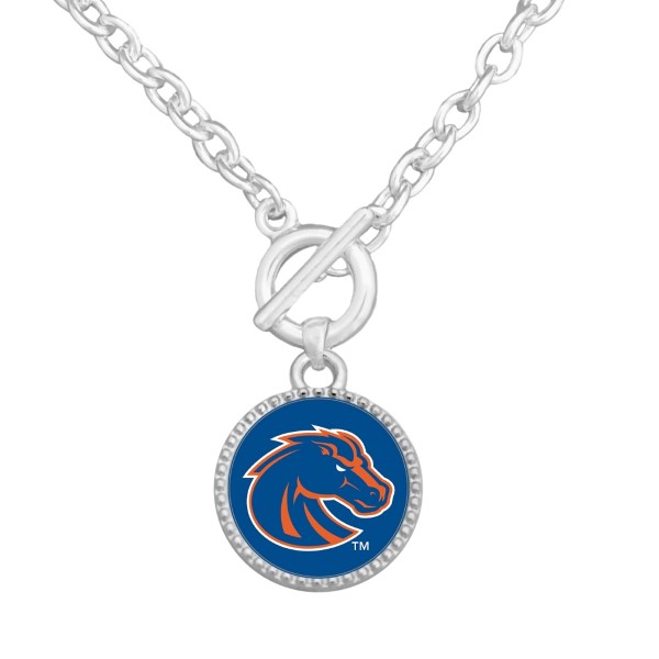 Wholesale silver toggle bracelet round charm officially licensed Boise State log
