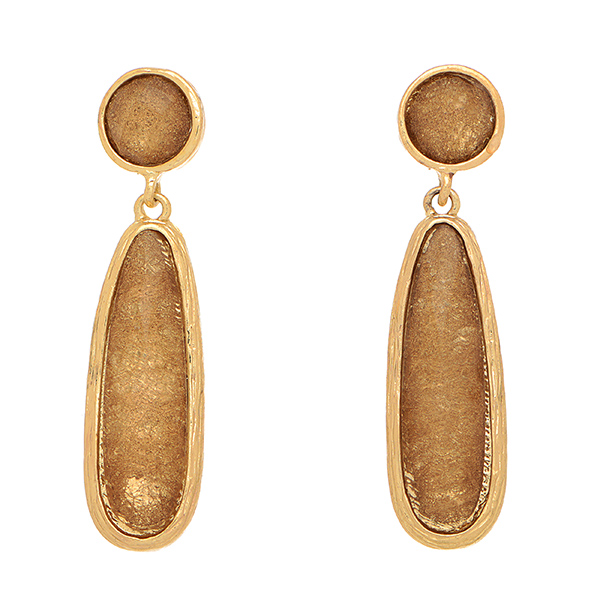 Wholesale gold post dangle earrings gold quartz stones