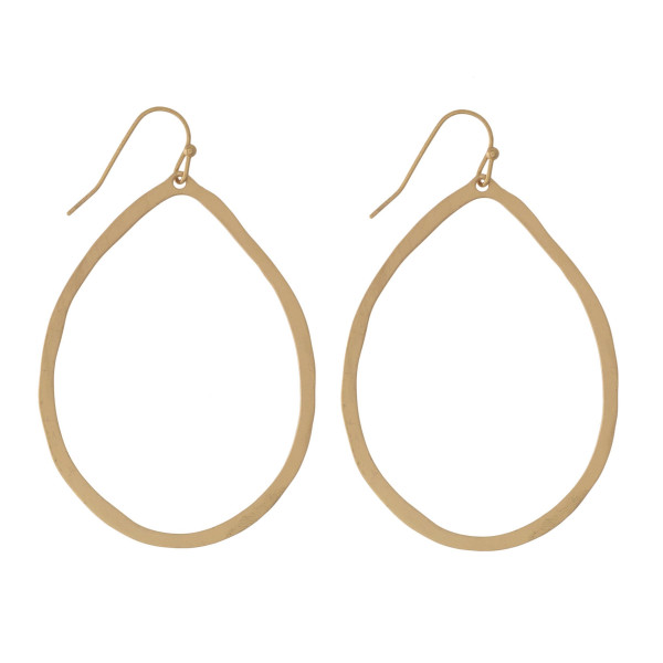 Wholesale dainty metal fishhook earrings hammered teardrop