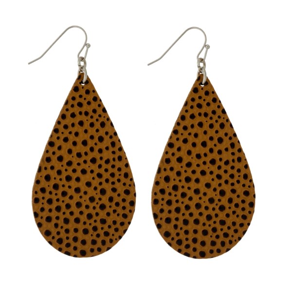 Wholesale silver fishhook earrings faux leather teardrop