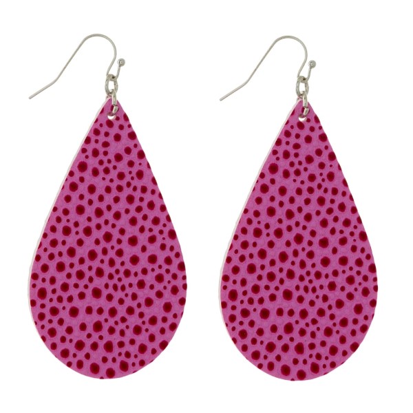 Wholesale silver fishhook earrings faux leather teardrop