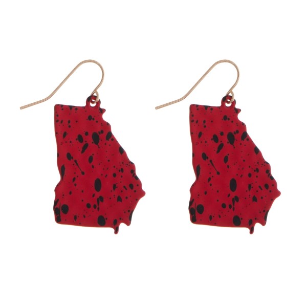 Wholesale fishhook earrings splatter painted state