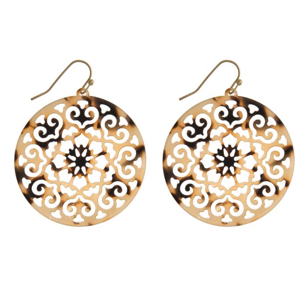 Wholesale gold fishhook filigree acetate earring diameter