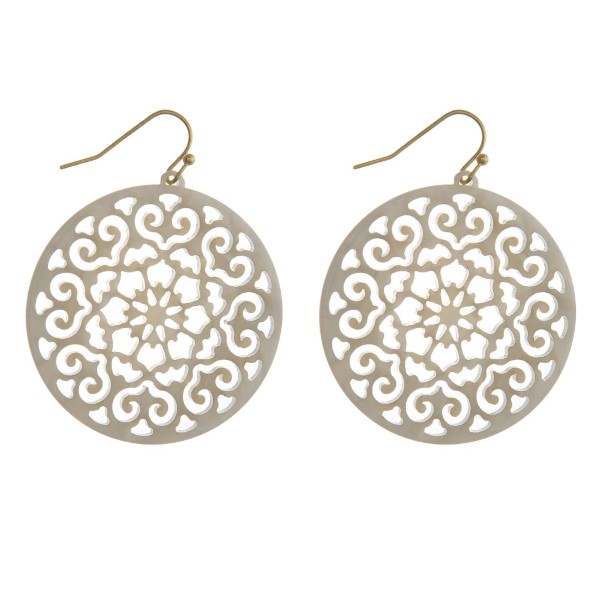 Wholesale gold fishhook filigree acetate earring diameter