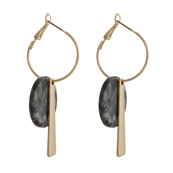 Wholesale gold hoop earring circle acetate gold bar charm